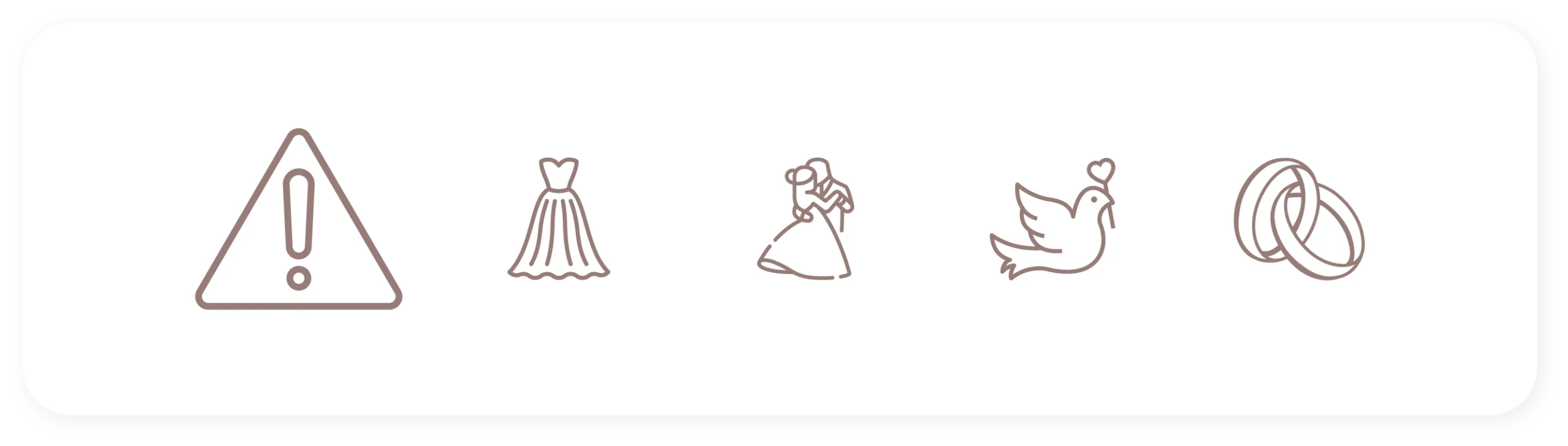 Illustration qui montre quelques clichés pour un logo, une identité visuelle pour wedding planner