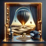 Illustration représentant une montgolfière offrant une vue panoramique exceptionnelle, illustrant l'expérience unique et mémorable pour illustrer une brand experience soignée