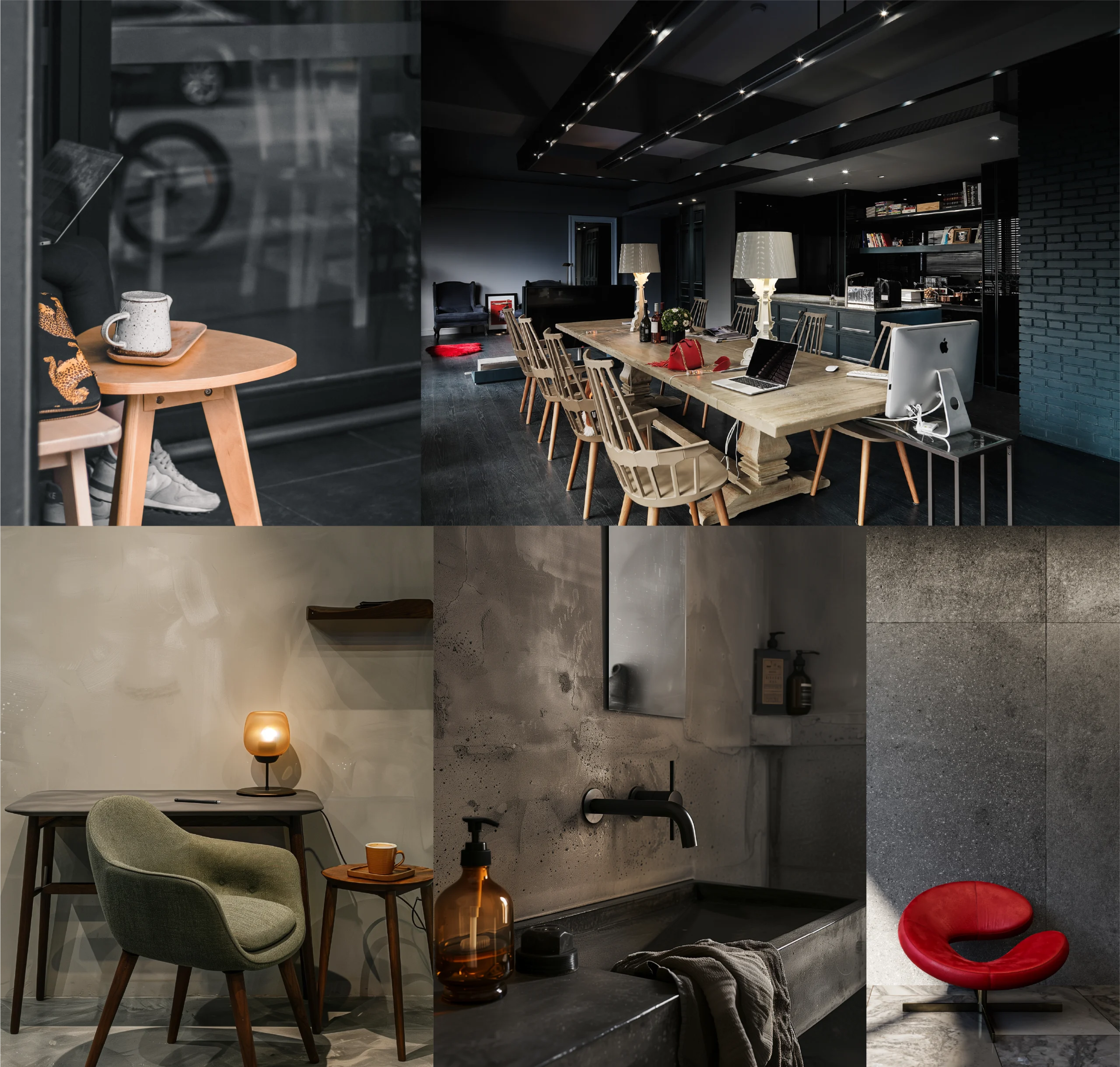 Images représentant l'univers visuel le Hublot avec une ambiance loft